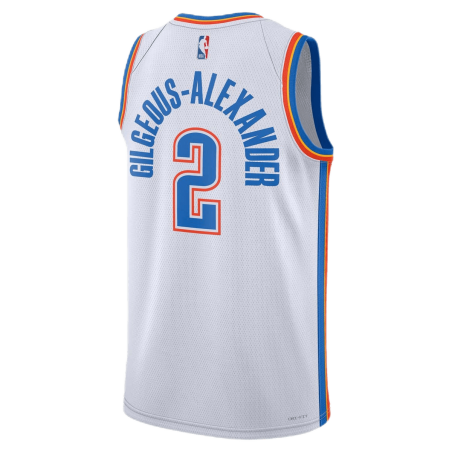 Shai Gilgeous-Alexander #2 Maillot de l'Association Thunder White d'Oklahoma City