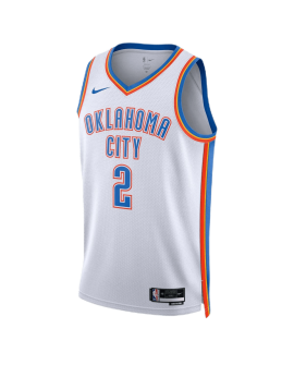 Shai Gilgeous-Alexander #2 Maillot de l'Association Thunder White d'Oklahoma City