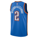 Shai Gilgeous-Alexander #2 Maillot d'icône bleu Thunder d'Oklahoma City