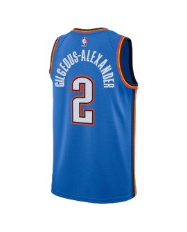 Shai Gilgeous-Alexander #2 Maillot d'icône bleu Thunder d'Oklahoma City