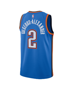 Shai Gilgeous-Alexander #2 Maillot d'icône bleu Thunder d'Oklahoma City