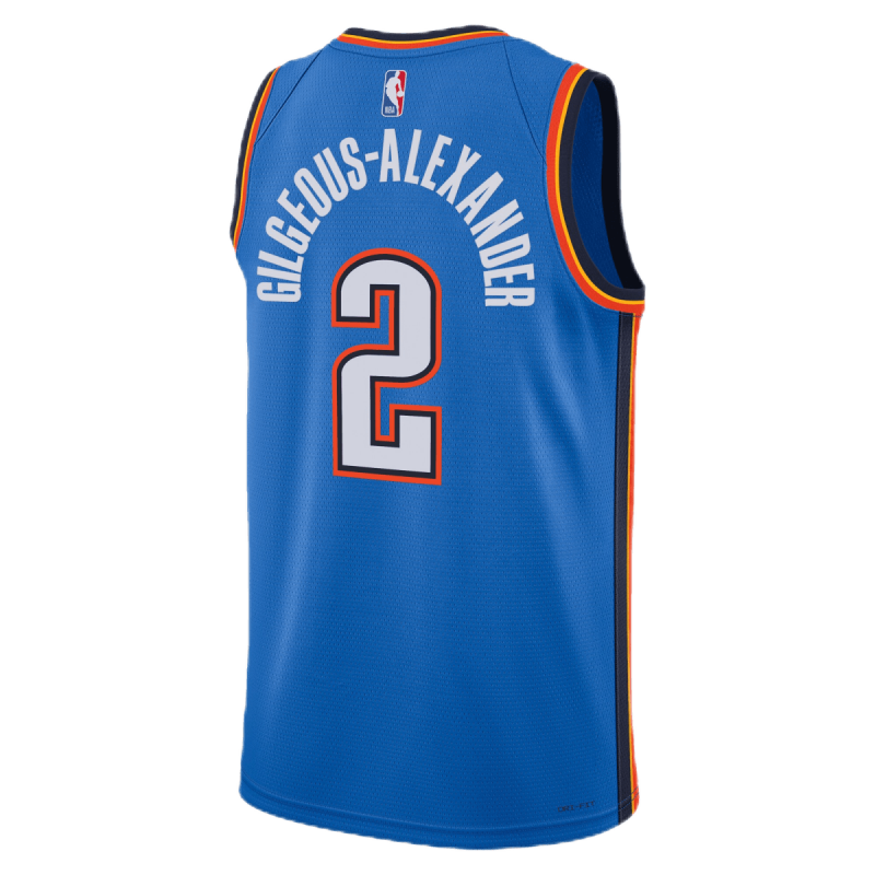 Shai Gilgeous-Alexander #2 Maillot d'icône bleu Thunder d'Oklahoma City
