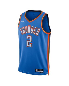 Shai Gilgeous-Alexander #2 Maillot d'icône bleu Thunder d'Oklahoma City