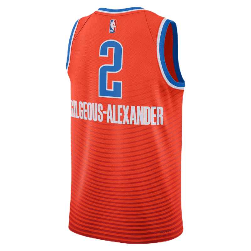 Shai Gilgeous-Alexander #2 Maillot de déclaration orange Thunder d'Oklahoma City