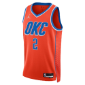 Shai Gilgeous-Alexander #2 Maillot de déclaration orange Thunder d'Oklahoma City