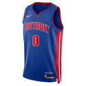 Jalen Duren #0 Maillot Icon Bleu des Detroit Pistons