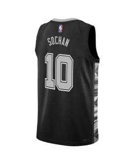 Jeremy Sochan #10 Maillot de déclaration noir San Antonio Spurs