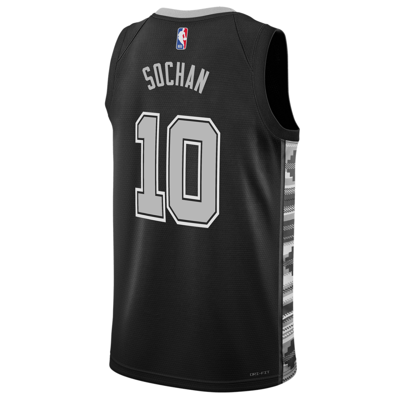 Jeremy Sochan #10 Maillot de déclaration noir San Antonio Spurs