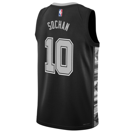 Jeremy Sochan #10 Maillot de déclaration noir San Antonio Spurs