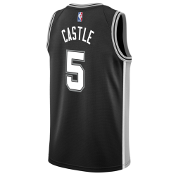 Stephon Castle #5 Maillot Icône Noir San Antonio Spurs