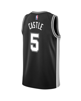 Stephon Castle #5 Maillot Icône Noir San Antonio Spurs
