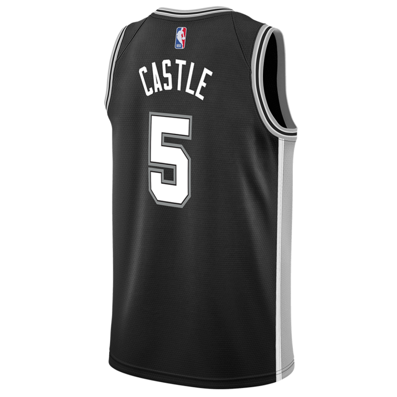 Stephon Castle #5 Maillot Icône Noir San Antonio Spurs