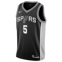 Stephon Castle #5 Maillot Icône Noir San Antonio Spurs
