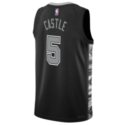 Stephon Castle #5 Maillot de déclaration noir San Antonio Spurs