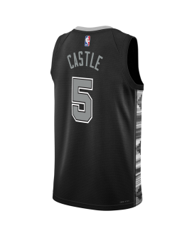 Stephon Castle #5 Maillot de déclaration noir San Antonio Spurs