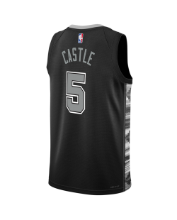 Stephon Castle #5 Maillot de déclaration noir San Antonio Spurs