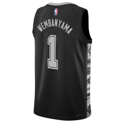 Victor Wembanyama #1 Maillot de déclaration noir San Antonio Spurs