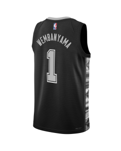 Victor Wembanyama #1 Maillot de déclaration noir San Antonio Spurs