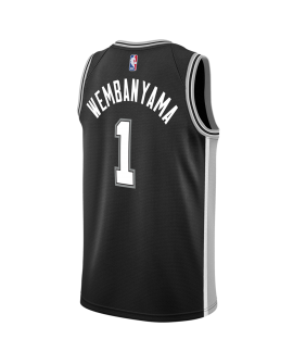 Victor Wembanyama #1 Maillot Icône Noir San Antonio Spurs