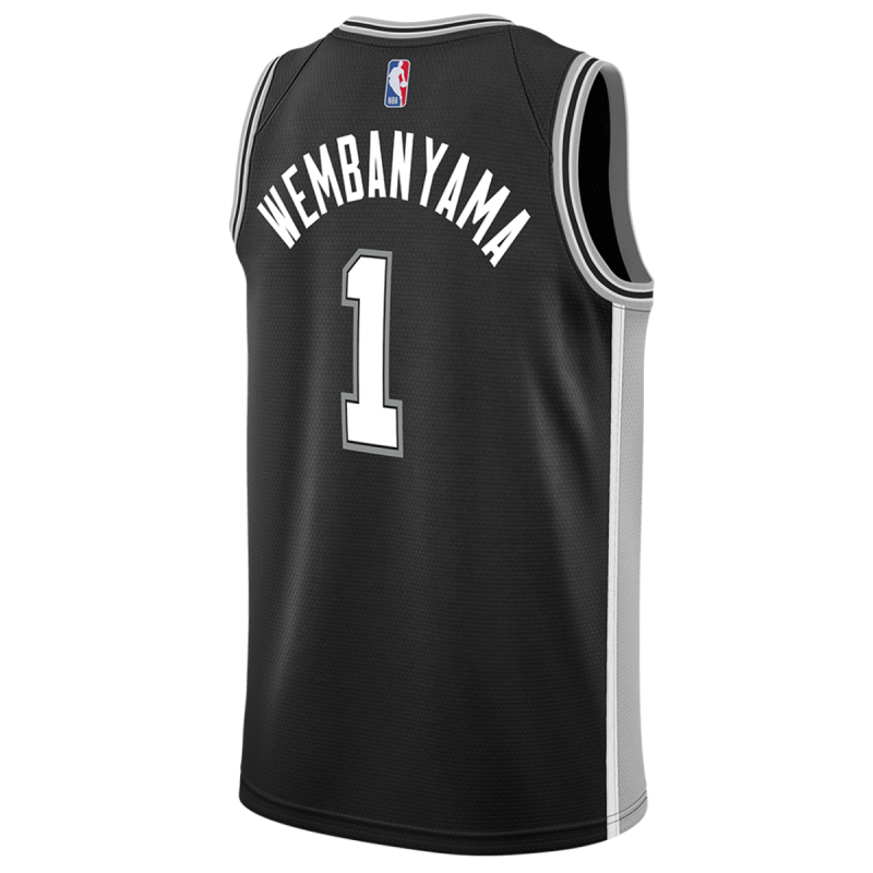 Victor Wembanyama #1 Maillot Icône Noir San Antonio Spurs