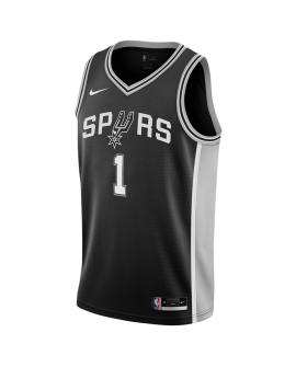 Victor Wembanyama #1 Maillot Icône Noir San Antonio Spurs