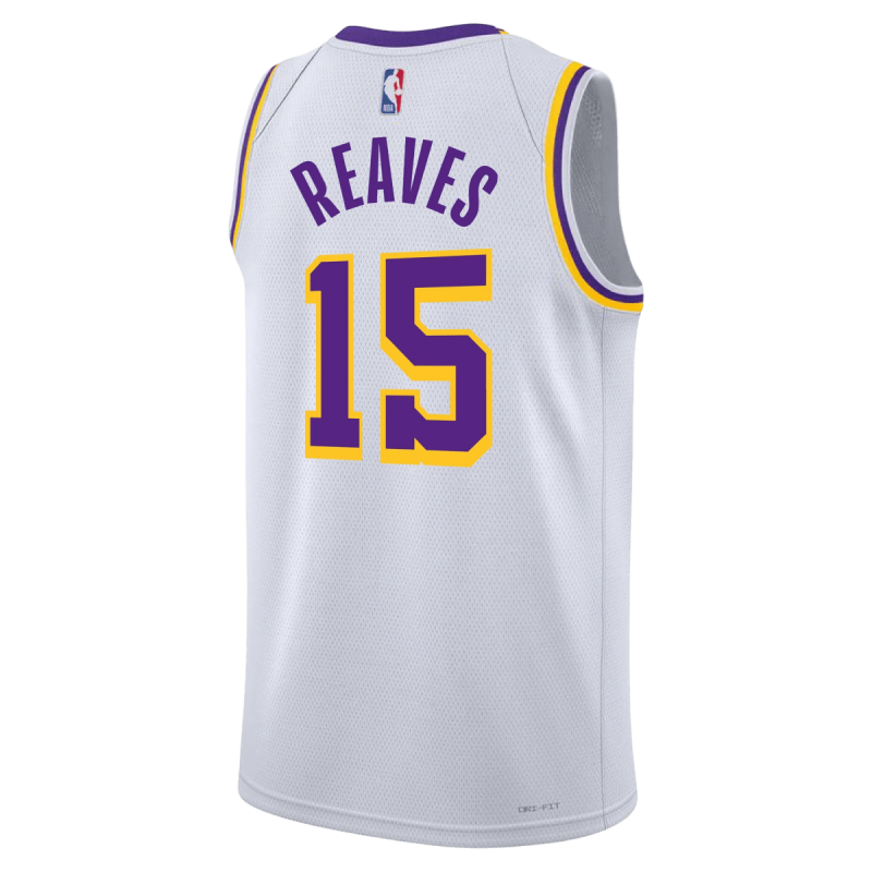 Austin Reaves #15 Maillot blanc de l'association des Los Angeles Lakers