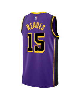 Austin Reaves #15 Maillot de déclaration violet des Los Angeles Lakers
