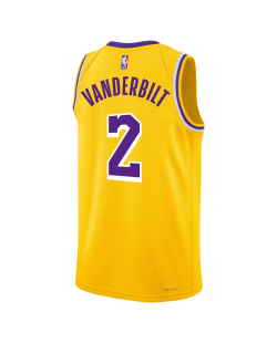 Jarred Vanderbilt #2 Maillot icône jaune des Los Angeles Lakers