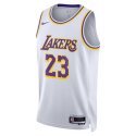 LeBron James #23 Maillot blanc de l'association des Lakers de Los Angeles