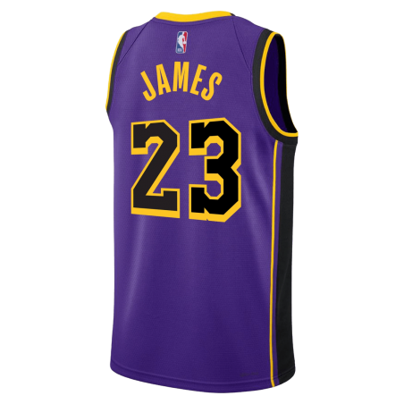 LeBron James #23 Maillot de déclaration violet des Los Angeles Lakers