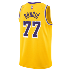 Luka Dončić #77 Maillot icône jaune des Lakers de Los Angeles