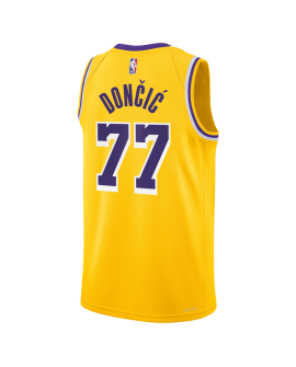 Luka Dončić #77 Maillot icône jaune des Lakers de Los Angeles