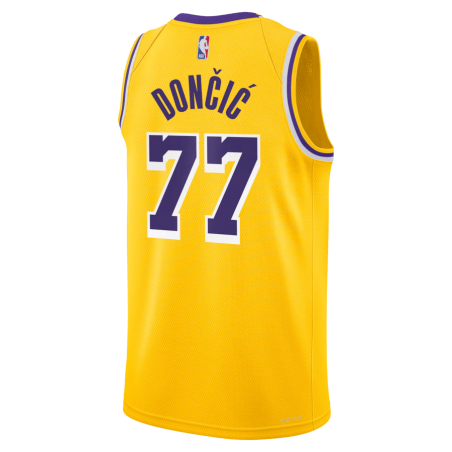 Luka Dončić #77 Maillot icône jaune des Lakers de Los Angeles