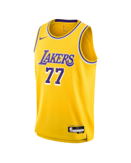 Luka Dončić #77 Maillot icône jaune des Lakers de Los Angeles