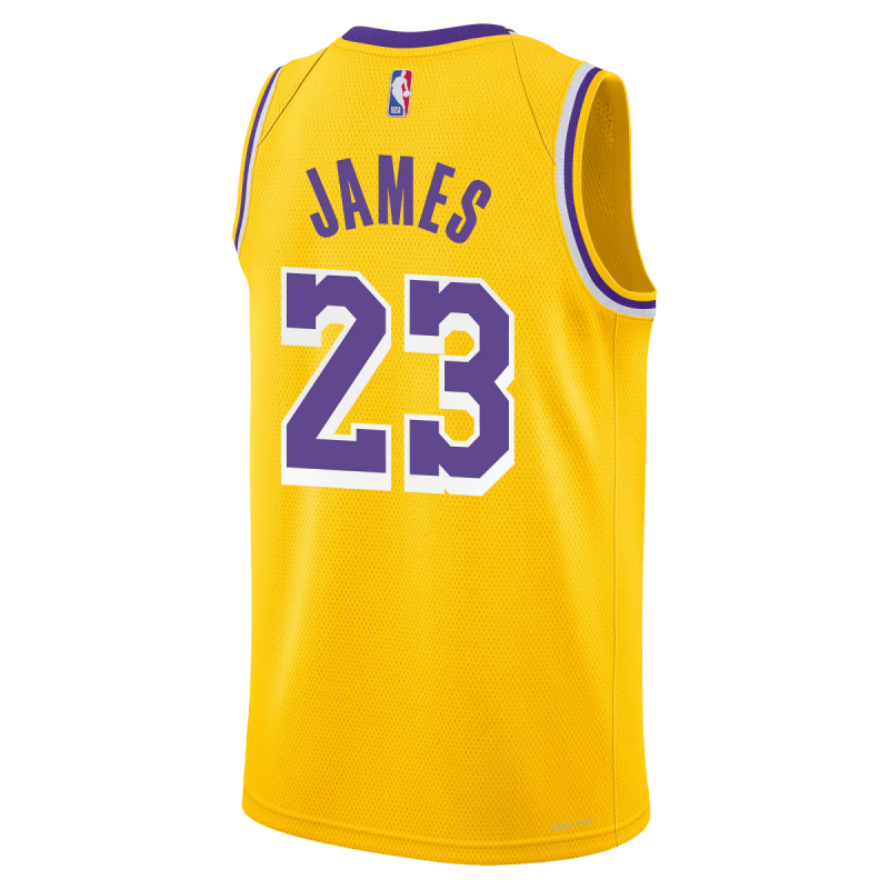 LeBron James #23 Maillot icône jaune des Los Angeles Lakers