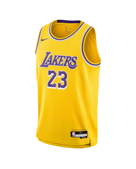 LeBron James #23 Maillot icône jaune des Los Angeles Lakers