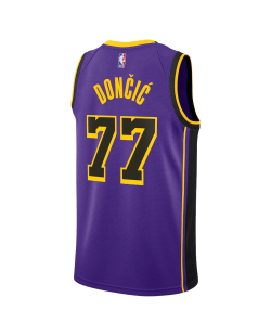 Luka Dončić #77 Maillot violet des Lakers de Los Angeles