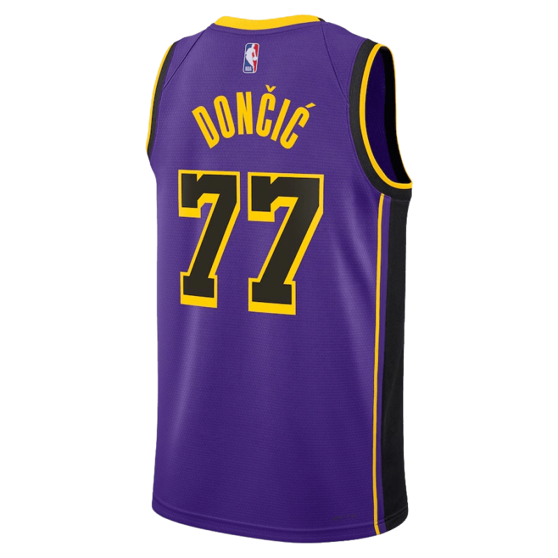 Luka Dončić #77 Maillot violet des Lakers de Los Angeles