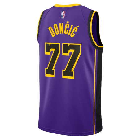 Luka Dončić #77 Maillot violet des Lakers de Los Angeles