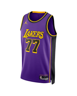 Luka Dončić #77 Maillot violet des Lakers de Los Angeles