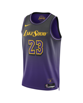 Lebron James #23 Maillot Los Angeles Lakers Purple City Edition