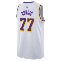 Luka Dončić #77 Maillot blanc de l'association des Lakers de Los Angeles