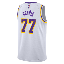 Luka Dončić #77 Maillot blanc de l'association des Lakers de Los Angeles