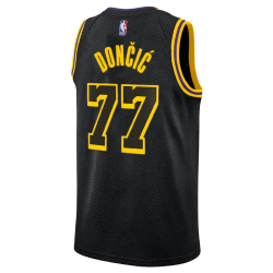 Luka Dončić #77 Maillot Mamba noir des Lakers de Los Angeles