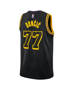 Luka Dončić #77 Maillot Mamba noir des Lakers de Los Angeles