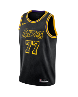Luka Dončić #77 Maillot Mamba noir des Lakers de Los Angeles