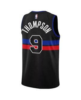 Ausar Thompson #9 Maillot de déclaration noir des Detroit Pistons
