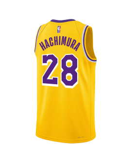 Rui Hachimura #28 Maillot icône jaune des Los Angeles Lakers