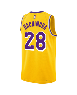Rui Hachimura #28 Maillot icône jaune des Los Angeles Lakers
