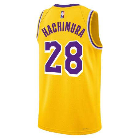Rui Hachimura #28 Maillot icône jaune des Los Angeles Lakers